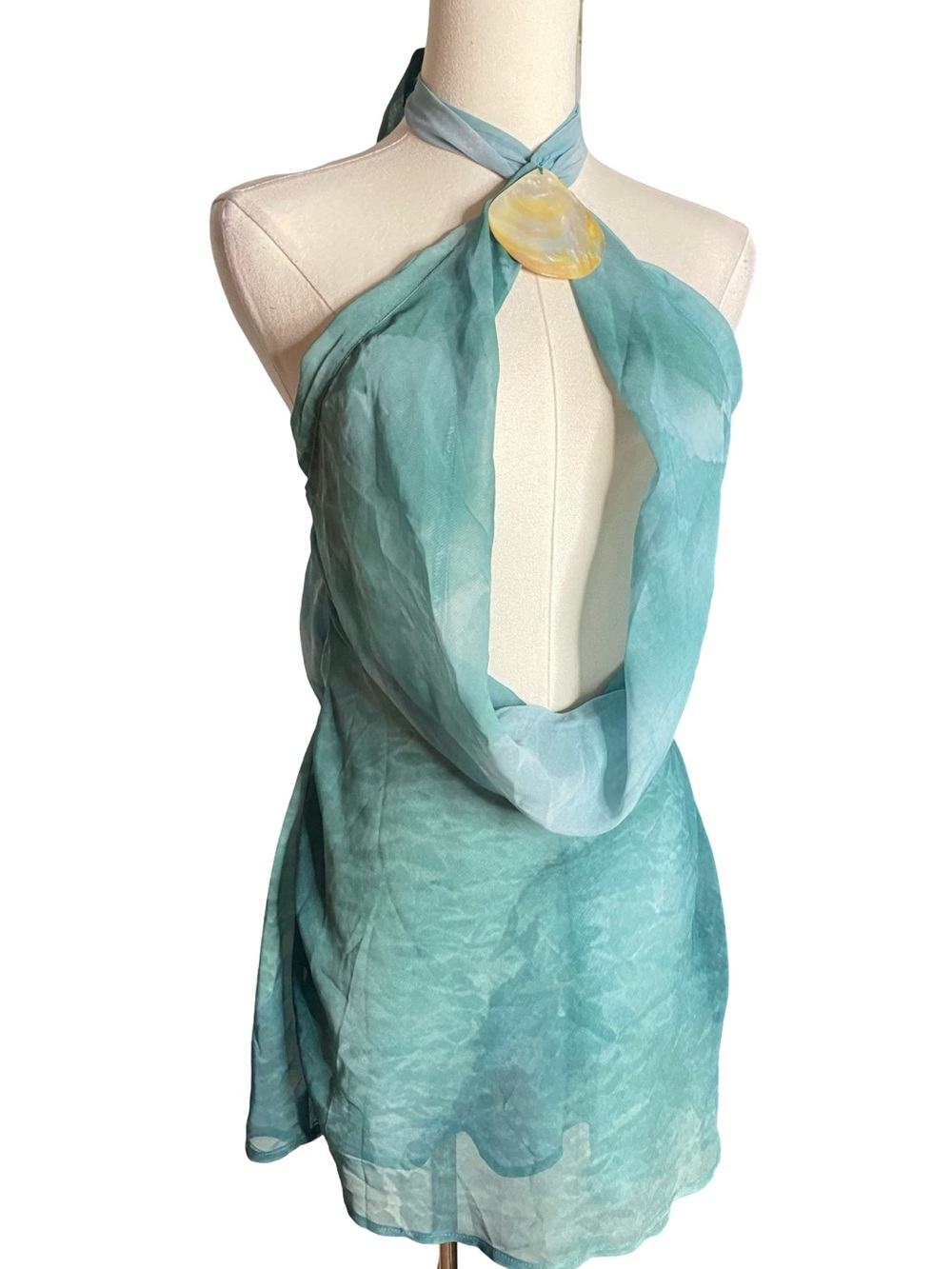 Peppermayo Oceans Away Deep Cowl Mini Dress Green Tie Dye NWT
S US 4 - Picture 13 of 15
